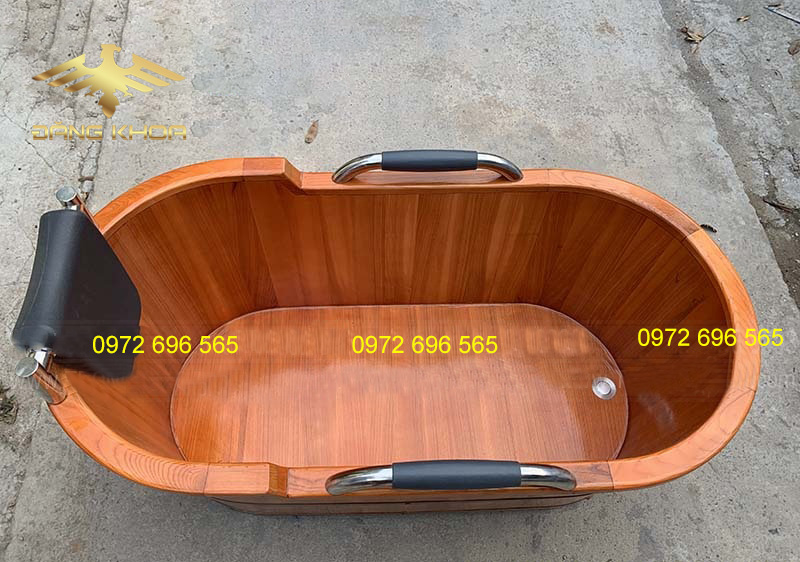 Bồn Tắm Gỗ Bọc Da gối đầu