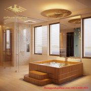 Lợi ích khi dùng bồn tắm vuông góc gỗ Pơ Mu