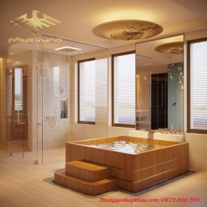 Lợi ích khi dùng bồn tắm vuông góc gỗ Pơ Mu
