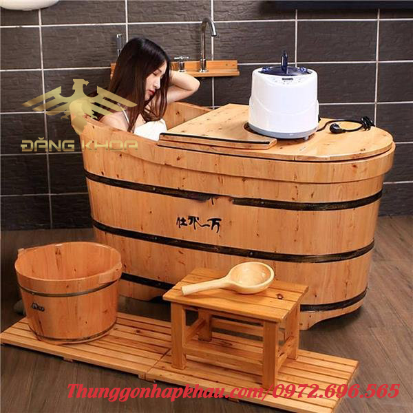 bồn tắm gỗ tròn