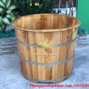 Bồn tắm gỗ sồi tròn