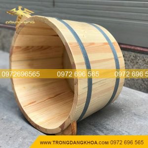 Chậu Ngâm Chân Có Nắp Gỗ Thông